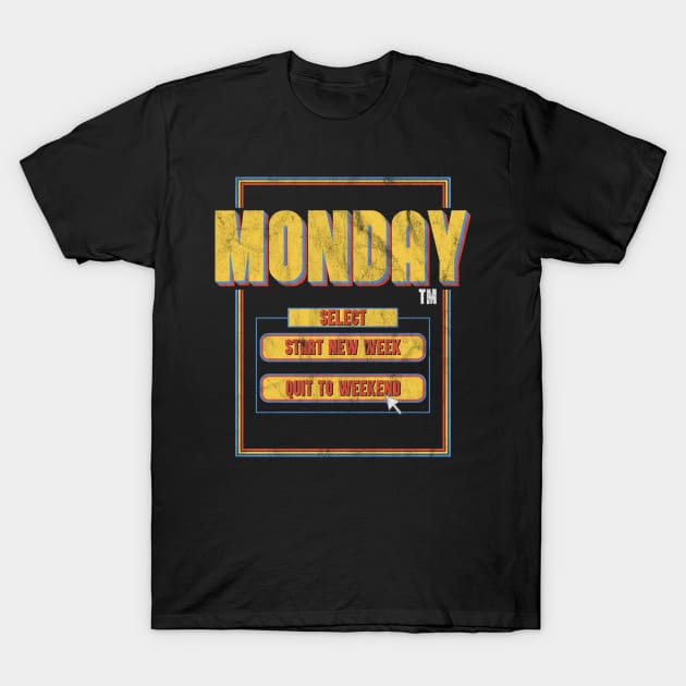 Monday Game Retro Video Gamer T-Shirt by Emmi Fox Designs